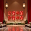 Red illuminated font engagement happiness decorative light board, party decoration, festive atmosphere Specification image